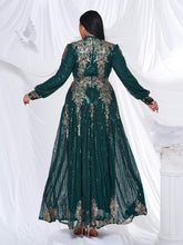 Lantern Sleeve Sequin Maxi Dress